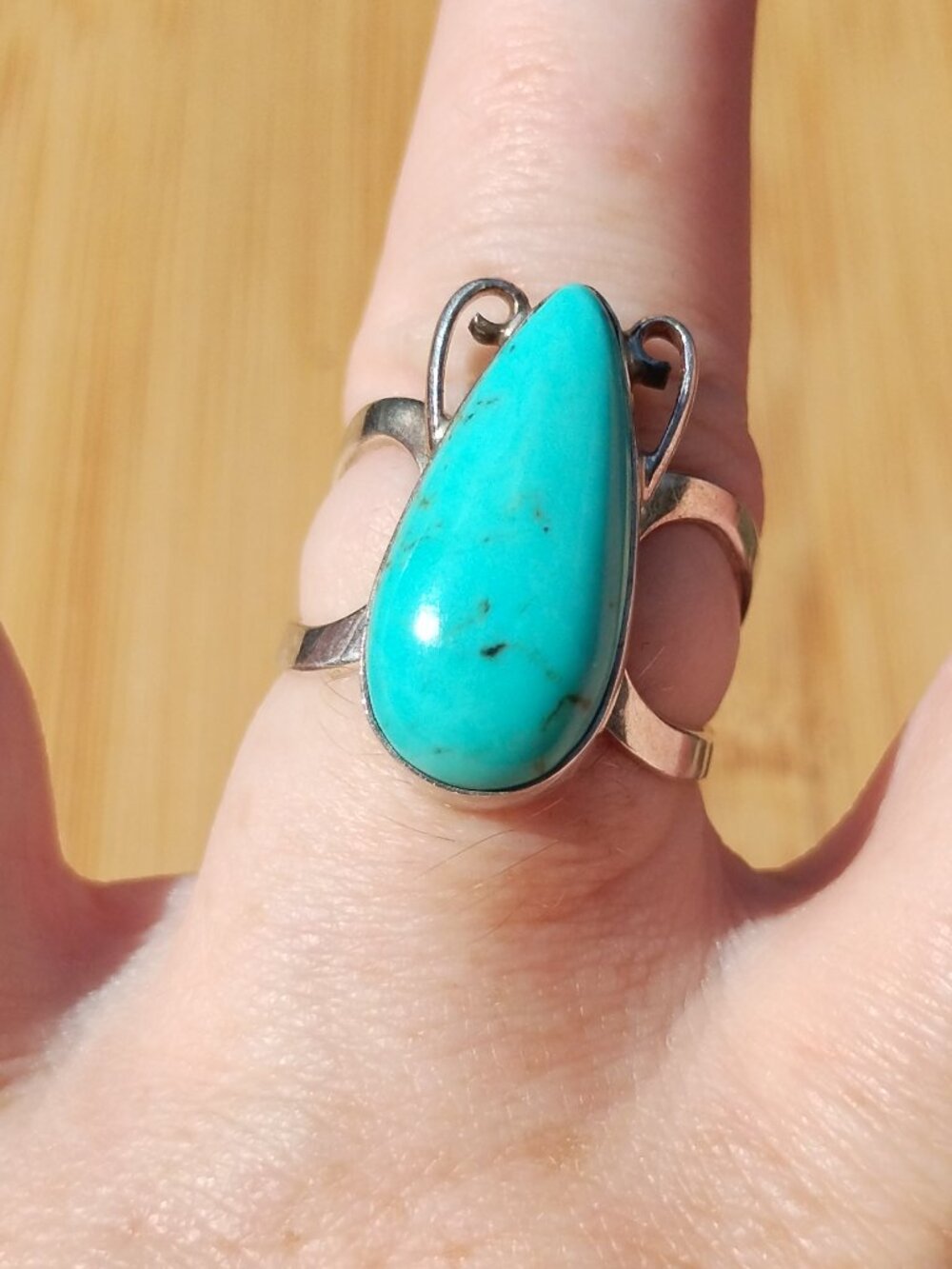 Jay King DTR blue Turquoise ring 925 Sterling Silver Size 10 Southwestern